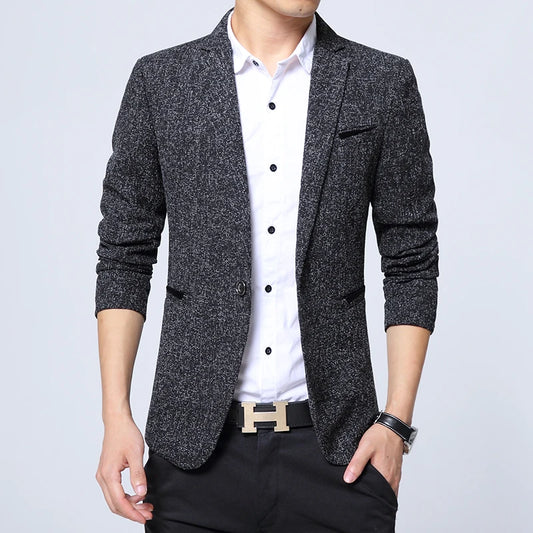 2022 Men Casual  Suit Mens Formal Business Fashion Blazers Male Suit One Button Lapel Casual Long Sleeve Slim Fit Blazer M-3XL
